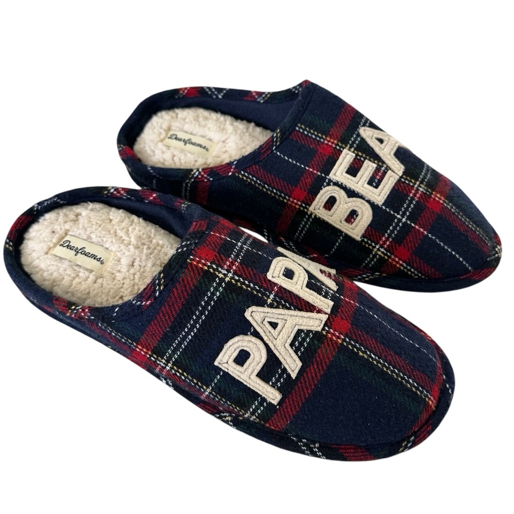 Dearfoams Men Papa Bear Slipper Memory Foam Size Large (US‎ 10-11)